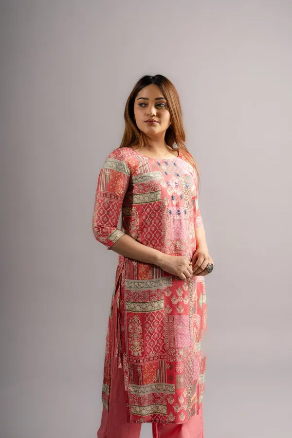 Cotton_Printed_A-Line_Kurta_-Pink_For_Women