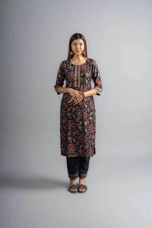 Navy_Blue_Silk_Printed_Kurta_Pant_With_Dupatta_(Set_Of_3)_For_Women