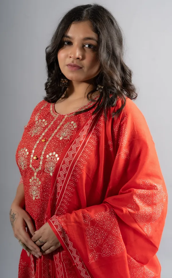 Tomato_Red_Cotton_Printed_Kurta_Pants_With_Dupatta_(Set_Of_3)_For_Women