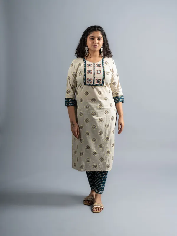 Cotton_Block_Printed_Kurta_Pant_&_Dupatta_(Set_Of_3)_For_Women