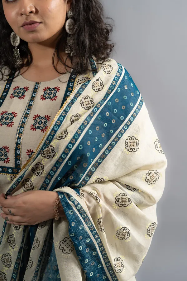 Cotton_Block_Printed_Kurta_Pant_&_Dupatta_(Set_Of_3)_For_Women