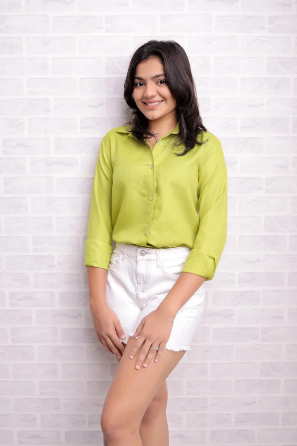 Canary_Green_Full_Sleeve_Shirt_For_Women