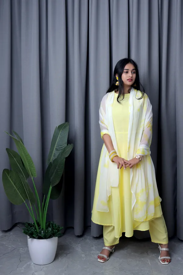 Beautiful_Solid_Yellow_Anarkali_Kurta_Pant_With_Dupatta_For_Women