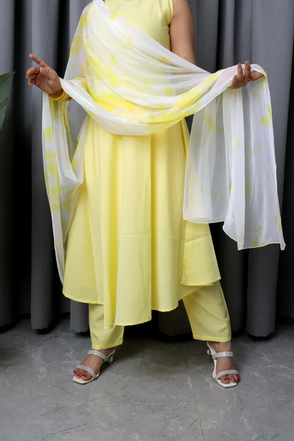 Beautiful_Solid_Yellow_Anarkali_Kurta_Pant_With_Dupatta_For_Women