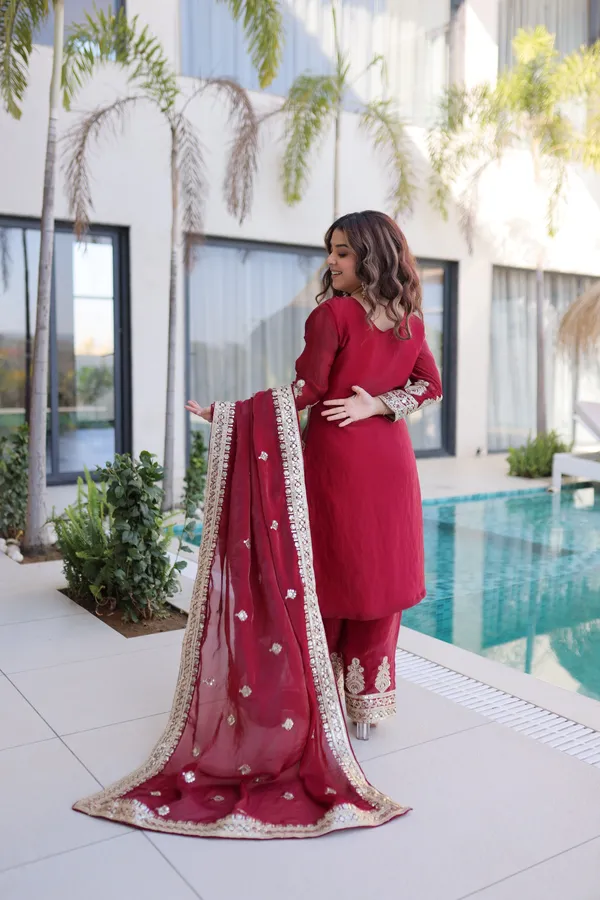 Ruhani_Maroon_Silk_Suit