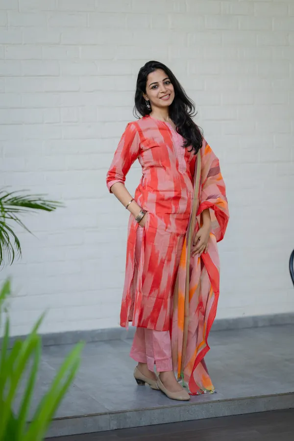 Rust_Ikkat_Handloom_Kurti_set