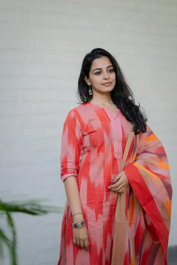 Rust_Ikkat_Handloom_Kurti_set