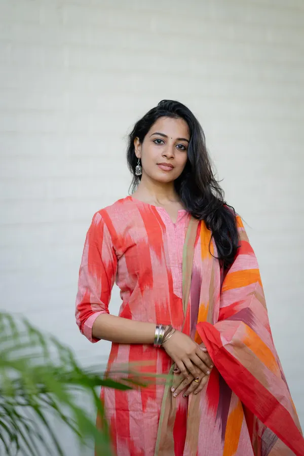Rust_Ikkat_Handloom_Kurti_set