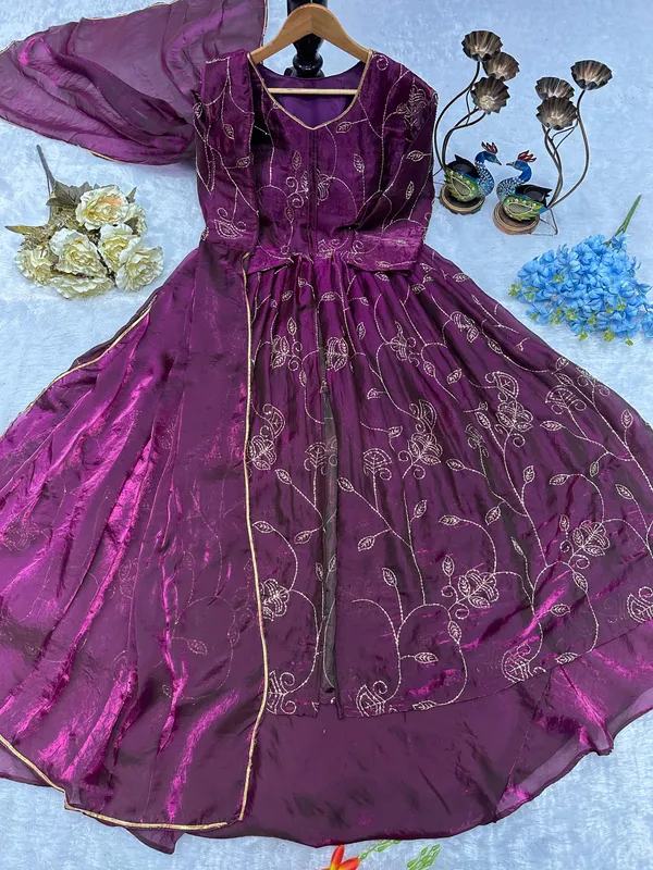 Plum_Royale_Embroidered_Gown?Lehenga_Set