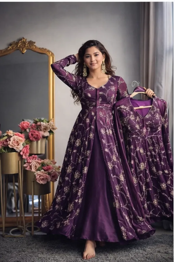 Plum_Royale_Embroidered_Gown?Lehenga_Set
