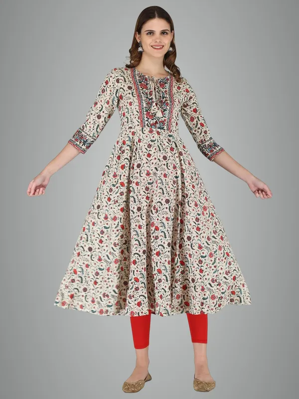 Cream_Rayon_Anarkali_Kurti_For_Women