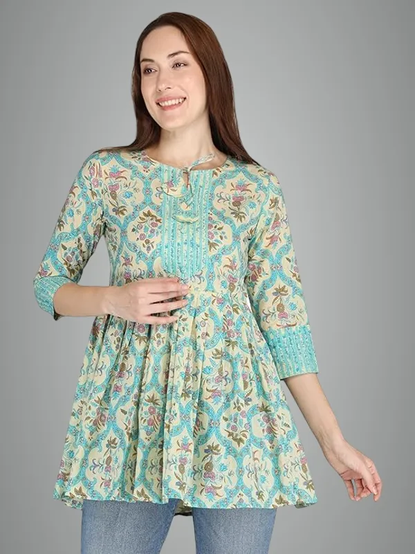 Light_Green_Rayon_Cotton_Blend_Top_For_Women