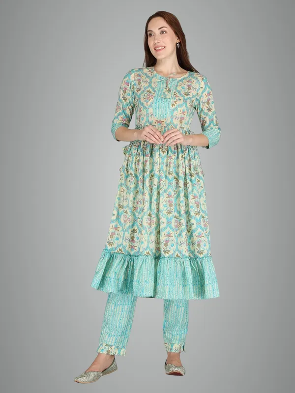 Light_Green_Rayon_Kurti_With_Pant_For_Women