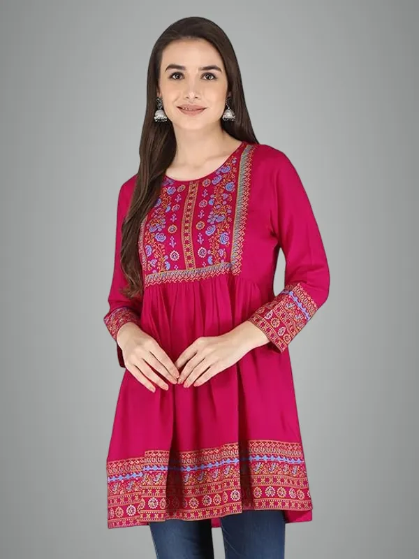 Baby_Pink_Rayon_Cotton_Blend_Top_For_Women