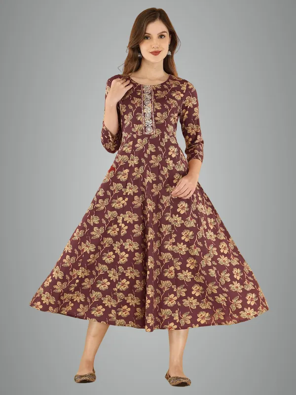 Maroon_Cotton_Anarkali_Kurti_For_Women