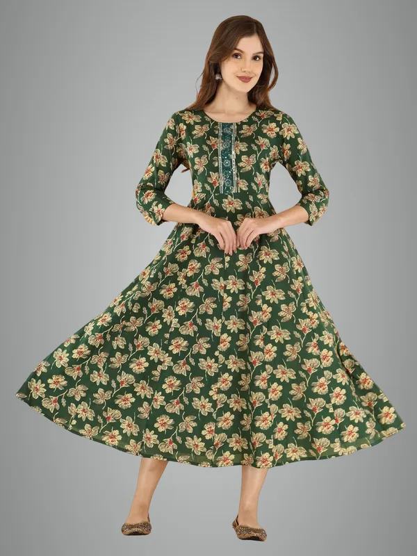Green_Cotton_Anarkali_Kurti_For_Women