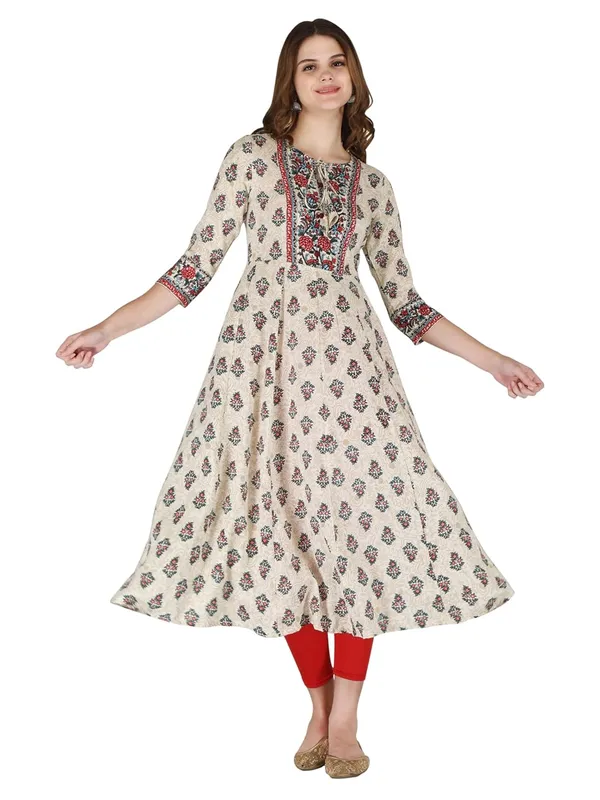 Cream_Rayon_Anarkali_Kurti_For_Women