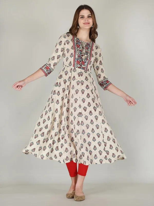 Cream_Rayon_Anarkali_Kurti_For_Women