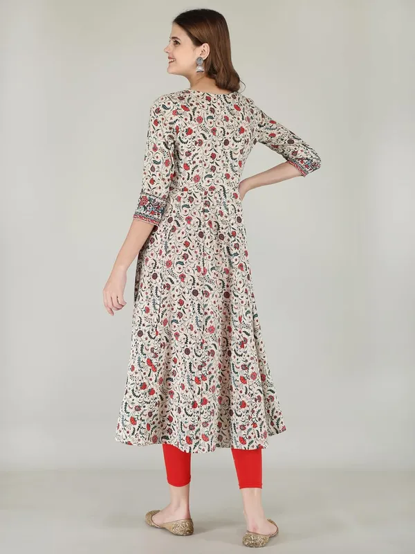 Cream_Rayon_Anarkali_Kurti_For_Women