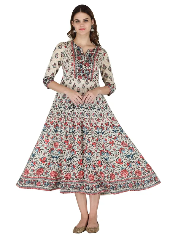 Cream_Rayon_Anarkali_Kurti_For_Women