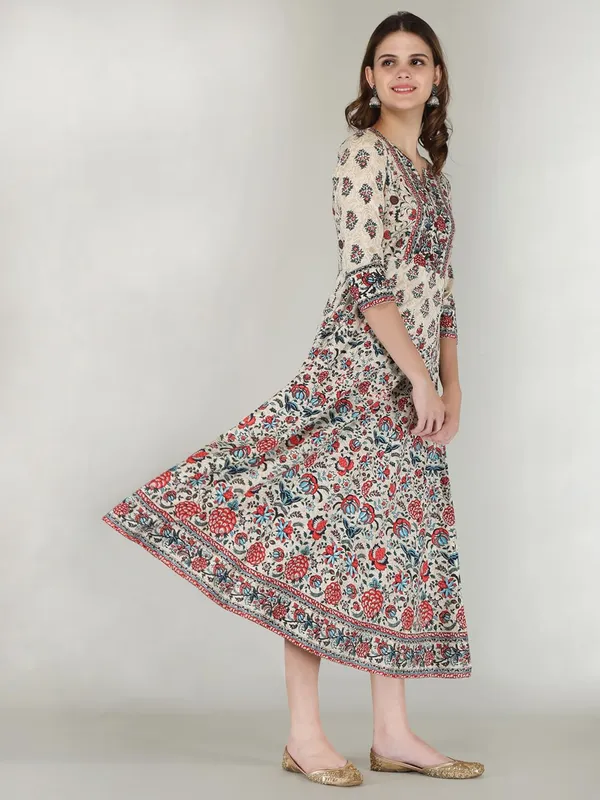Cream_Rayon_Anarkali_Kurti_For_Women