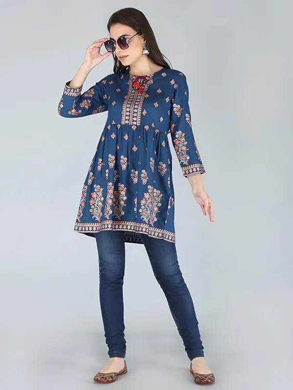 Blue_Rayon_Cotton_Blend_Top_For_Women