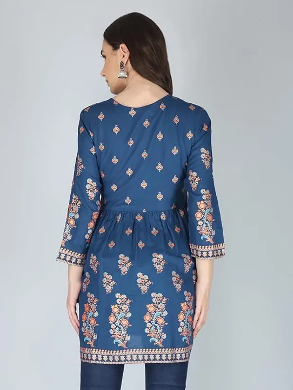 Blue_Rayon_Cotton_Blend_Top_For_Women