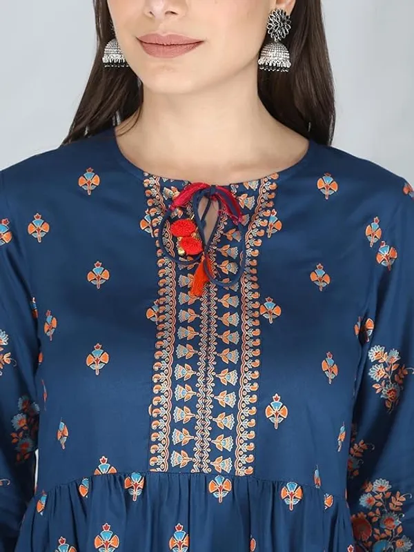 Blue_Rayon_Cotton_Blend_Top_For_Women