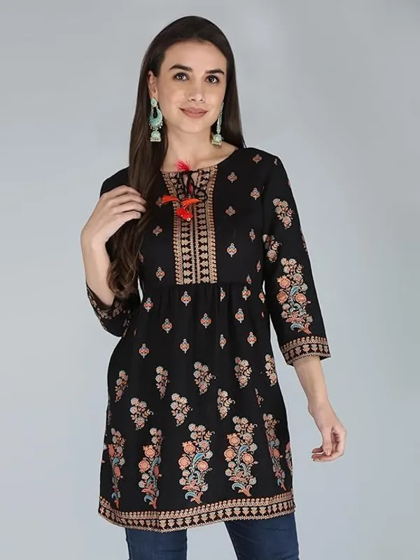 Black_Rayon_Cotton_Blend_Top_For_Women