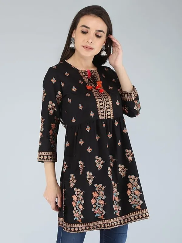 Black_Rayon_Cotton_Blend_Top_For_Women