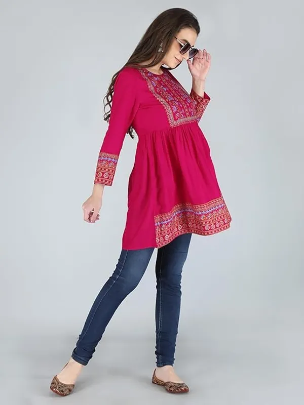 Baby_Pink_Rayon_Cotton_Blend_Top_For_Women