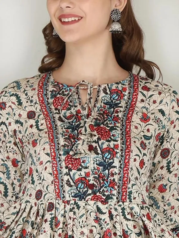 Cream_Rayon_Cotton_Blend_Top_For_Women