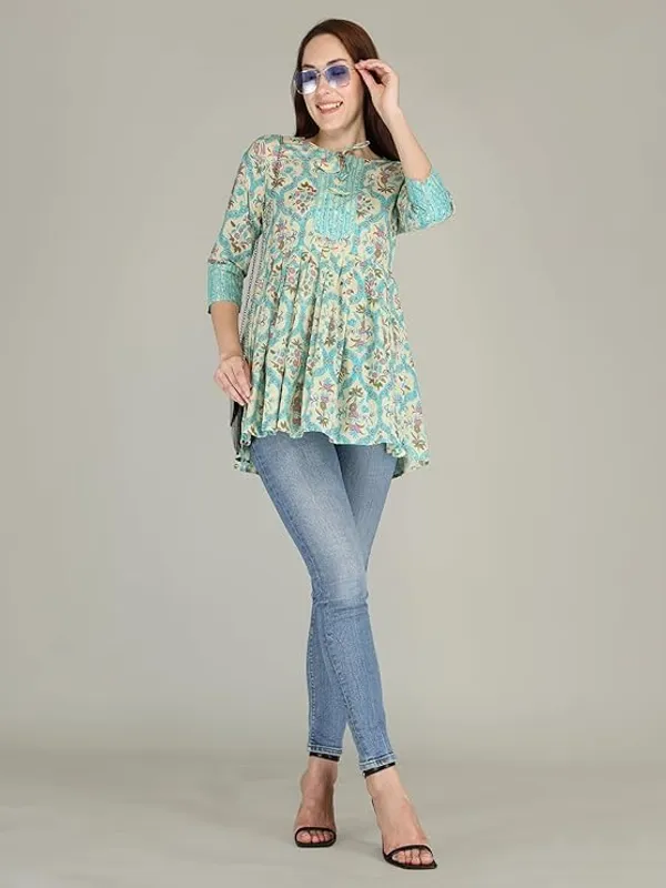 Light_Green_Rayon_Cotton_Blend_Top_For_Women