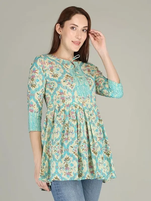 Light_Green_Rayon_Cotton_Blend_Top_For_Women