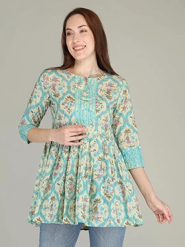 Light_Green_Rayon_Cotton_Blend_Top_For_Women