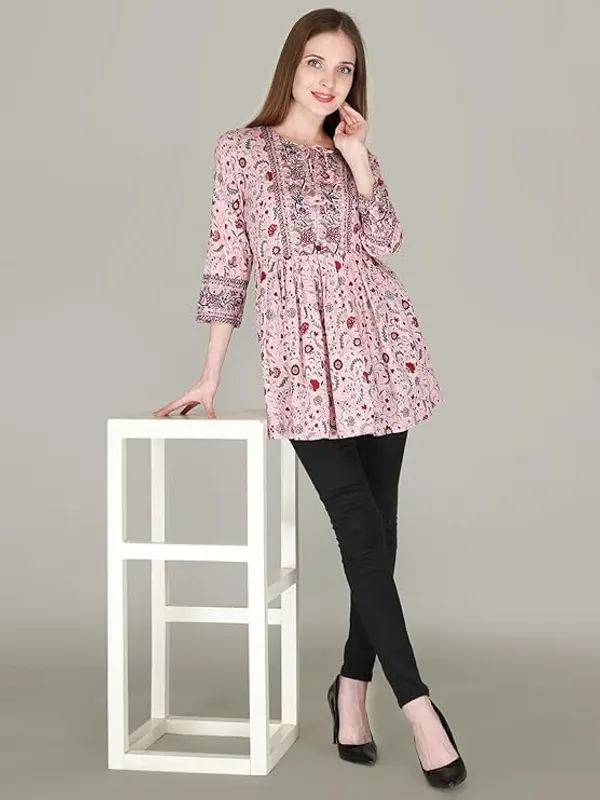 Pink_Rayon_Cotton_Blend_Top_For_Women