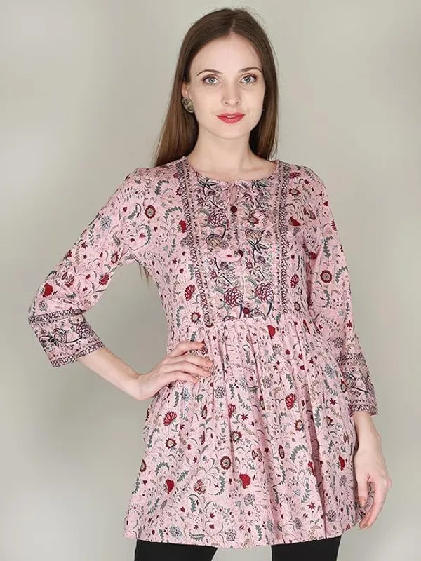 Pink_Rayon_Cotton_Blend_Top_For_Women