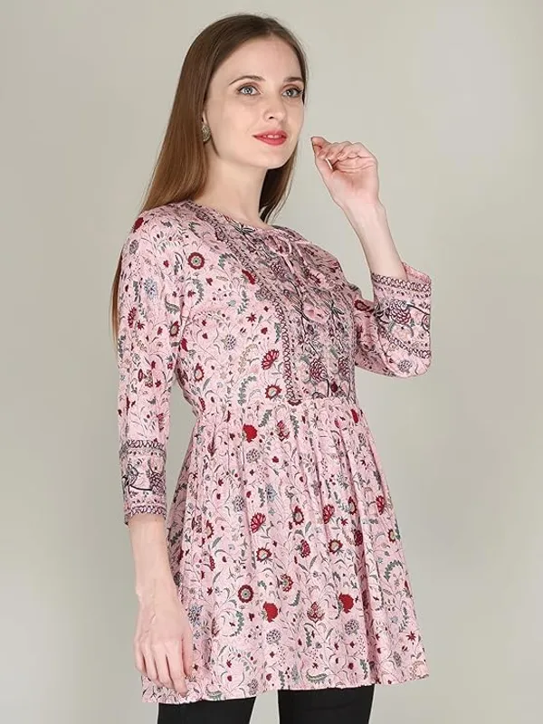 Pink_Rayon_Cotton_Blend_Top_For_Women