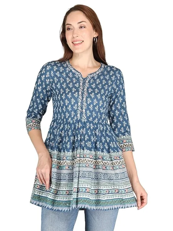 Blue_Rayon_Cotton_Blend_Top_For_Women