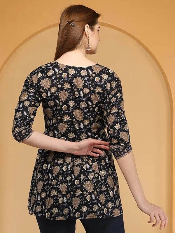 Black_Rayon_Cotton_Blend_Top_For_Women