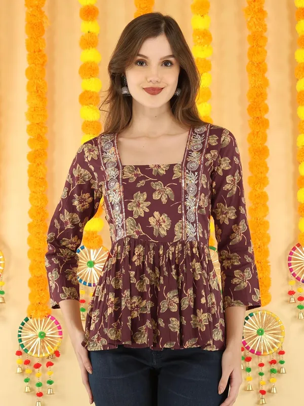 Maroon_Cotton_Blend_Top_For_Women