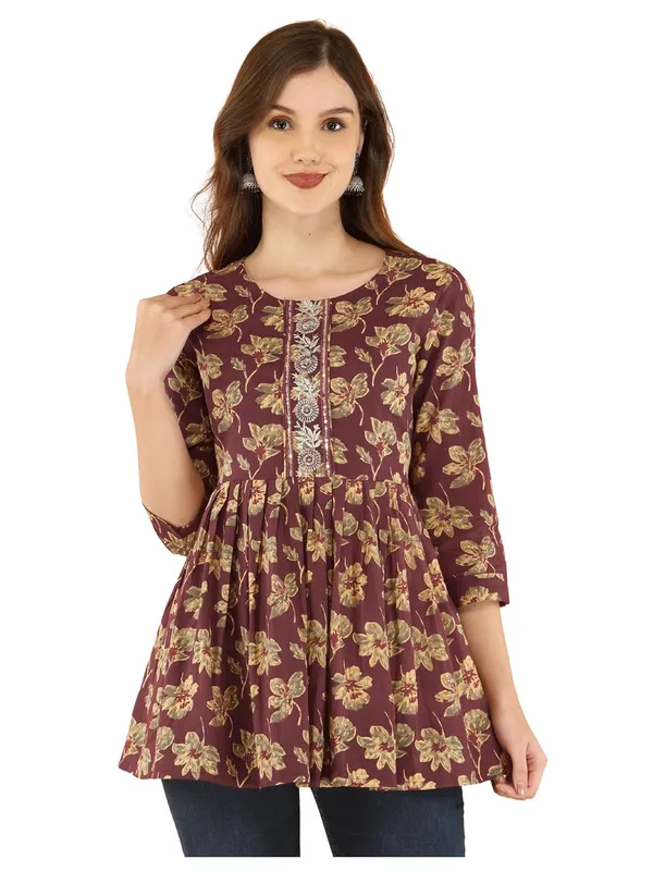 Maroon_Cotton_Blend_Top_For_Women