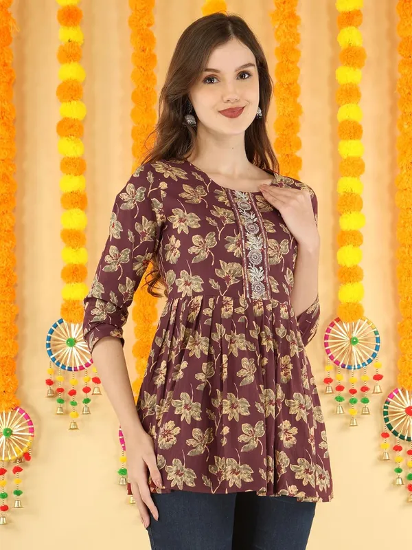 Maroon_Cotton_Blend_Top_For_Women
