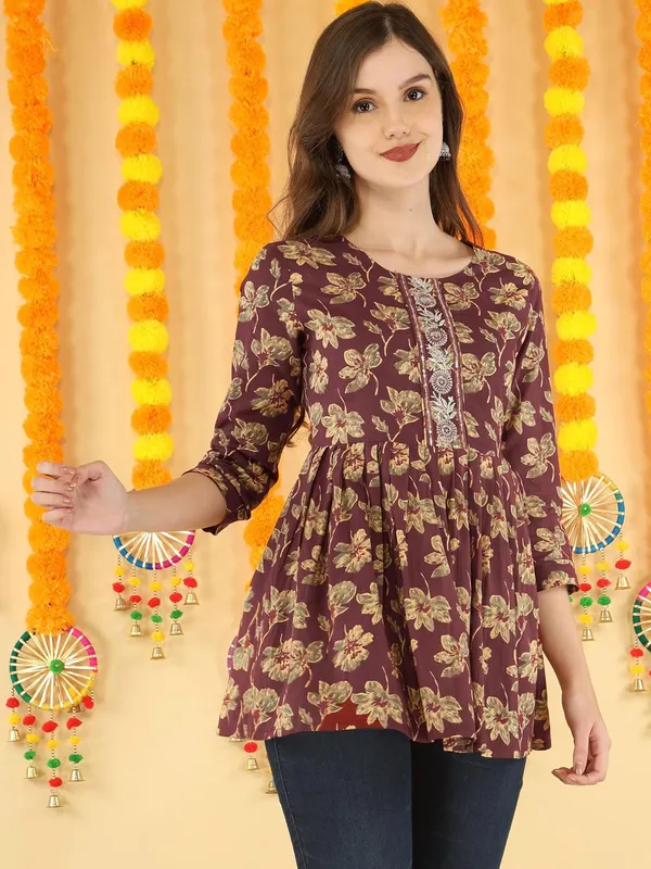 Maroon_Cotton_Blend_Top_For_Women