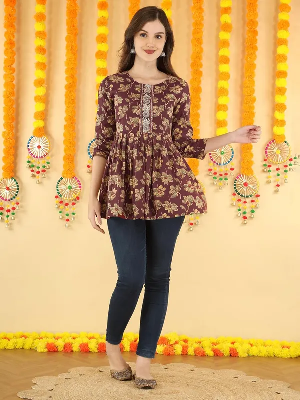 Maroon_Cotton_Blend_Top_For_Women