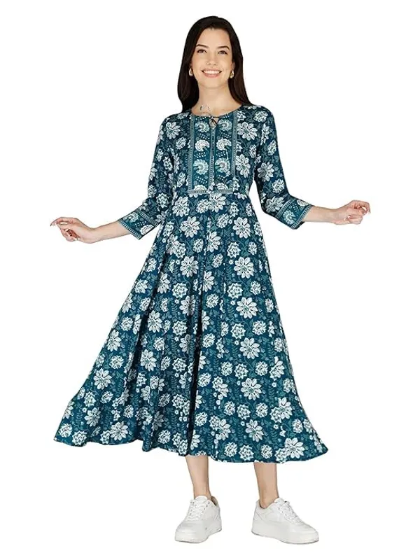Blue_Cotton_Anarkali_Kurti_For_Women