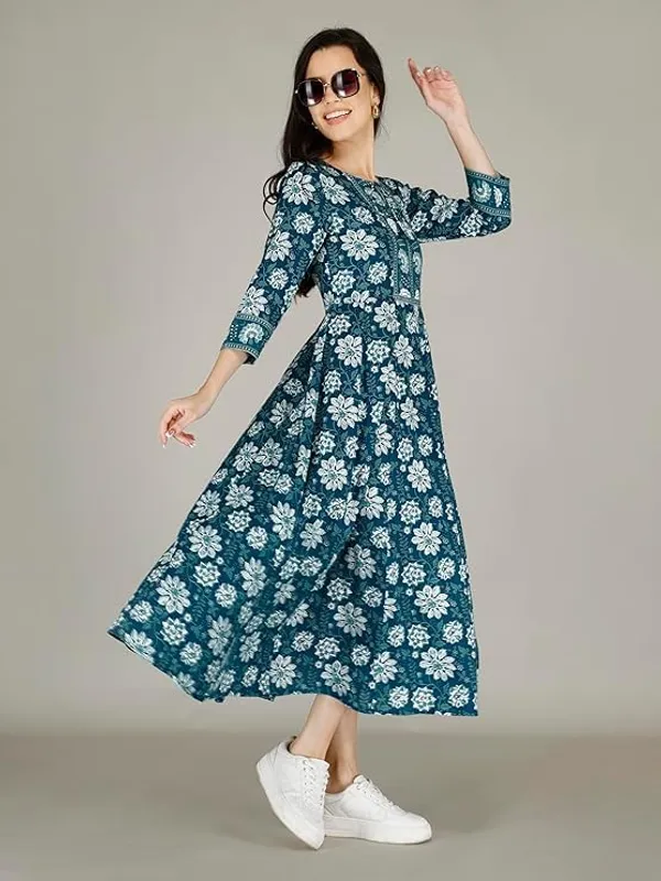 Blue_Cotton_Anarkali_Kurti_For_Women
