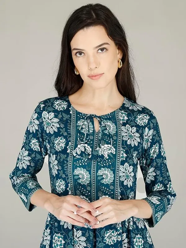Blue_Cotton_Anarkali_Kurti_For_Women