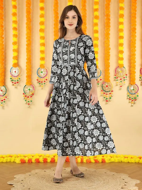 Black_Cotton_Anarkali_Kurti_For_Women