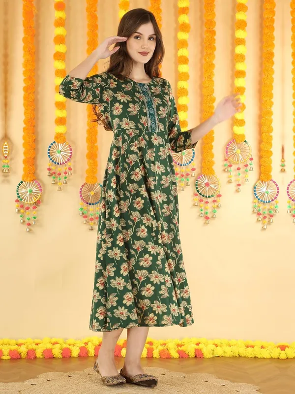 Green_Cotton_Anarkali_Kurti_For_Women